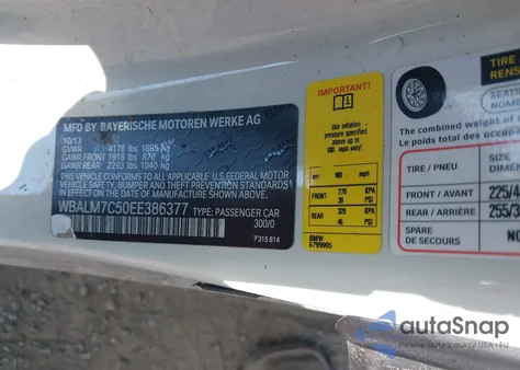 2014 BMW Z4 Sdrive35I from USA, damaged, VIN WBALM7C50EE386377